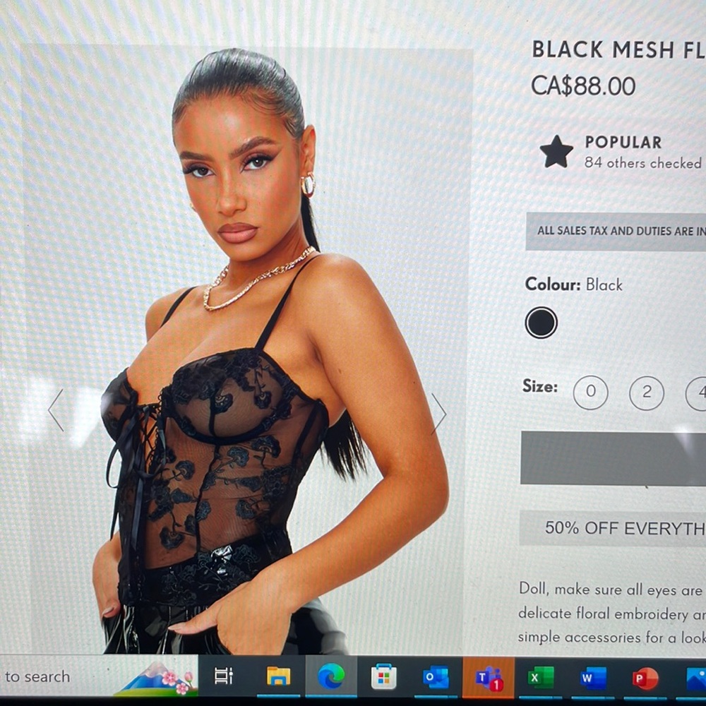 PLT Black mesh corset